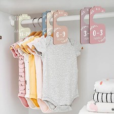 NEW Baby Clothes Size Hanger Organizer, Nursery Closet Age Dividers Baby Size Baby Clothes Hanger price