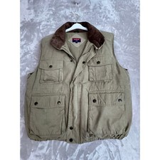 Jas McLeith Ltd Mens L Khaki Field Utility Vest Corduroy Collar Down Fill Outdoor Jas price
