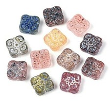 Picasso Baking Paint Glass Beads Heart Design Random 10 Pc. (A22) Kralenverf price