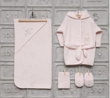 Baby Set Of 4 - Bathrobe, Towel, Washcloth And Slippers Baby Bathrobe price
