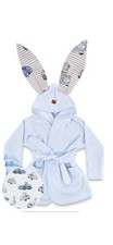 Baby Set Of 2 - Bathrobe, Towel  (100cm X 100 Cm) 100% Cotton Baby Bathrobe price