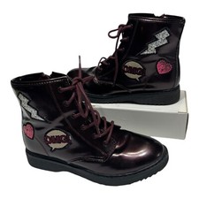 Childrens Place Boots Girls Sz 4 Metallic Purple OMG Heart Fun Cute Sparkles Meisjes laarzen price