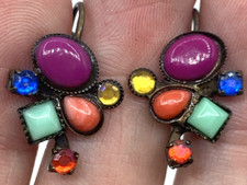 Bella Lia Multi Colored Stone Earrings Vintage Gekleurde steen Oorbellen price
