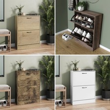 2 Drawer Shoe Cabinet Cupboard Rack Storage Unit Organiser Stand Wooden Holder Shoe Kast price