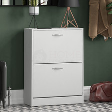 2 Drawer Shoe Cabinet Storage Cupboard Wooden Stand Rack Footwear Unit White Shoe Kast price