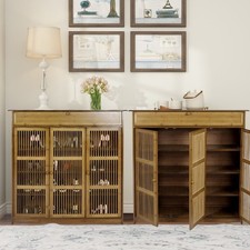 Large Capacity 4 Tier Wood Shoe Rack Storage Cabinet 3 Doors Cupboard Organiser Shoe Kast price