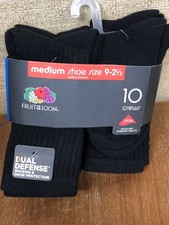 Boys' Cushioned Crew Socks - 8 Pairs - Medium Size 9-2 1/2 - Fruit of the Loom Jongenssokken price