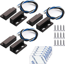Gebildet 3 Sets NO/NC Black Magnetic Switch Wiring Recessed Door Sensor Hidden W Beveiligingssysteemsets price