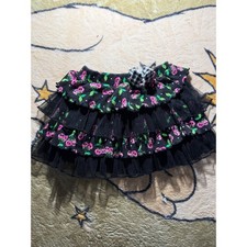 Spencers Baby Girls Black Pink Skull Cherry Tiered Ruffle Tutu Skirt 6-12 Months Baby Skirt price