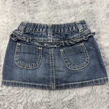 Old Navy Baby Girl Denim Skirt 6-12 Months Elastic Waist Ruffle Back Pockets Baby Skirt price