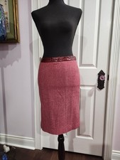 Bebe Women's Pink Wool/viscose Pencil Skirt Lace Back Size 2 Baby Skirt price