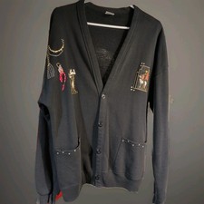 VTG Ladies And Dames Jerzees Black Artisan Made Musical Sweatshirt Cardigan OS Dames sweatshirt price