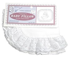 Vtg Fairway Needlecraft Co White Stamped Baby Pillow Cover Baby Angel Needlework Baby Kussen & Hoes price