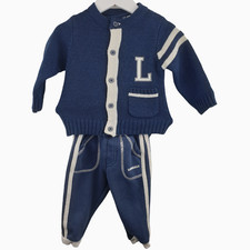 Lonsdale London Baby Boy Tracksuit 3 piece Set Size 3-6 Month Navy Blue Cream Vg Baby trainingspak price