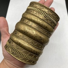 Vintage Statement Brass Flower Floral Long Boho Ethnic Bangle Bracelet Etnische armband price