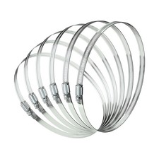 6 Pcs 10" Stainless Steel Hose Clamp - Adjustable Worm Gear Silver Clamp price
