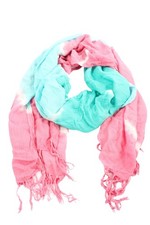 ACCESSOIRES Sjaal met franjes Dames Sjaal roze-turkoois-wit casual uitstraling Sjaal price