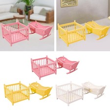 1:12 Miniature Crib and Playpen Role Play Realistic Mini Doll Bed Toy Playpen Bed price