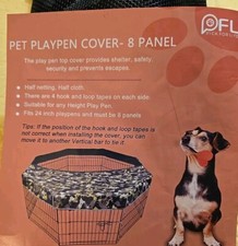 Pet Playpen Shade Weather Cover CAMO 8 panel Kennel 24" Half Netting Half Cloth Playpen price