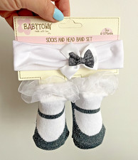 Baby Girls Socks & Headband Set  from Babytown Sparkly-Age 6 - 12 Months Choose Meisjessokken set price