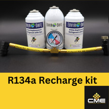 Enviro-Safe Refrigerant Kit w/ Dye + Stop Leak + Gauge | R134a Replacement | USA Safe price