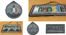 Handcrafted NAMASTE Natural Slate Stone Carve Wall Hang Art Sign Plaque Engraved Natural steen Muur kunst price