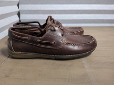 Mens Clarks Brown Leather Boat Shoes UK 7.5 Deck Shoes Casual Moccasins Loafers Heren bootschoenen price