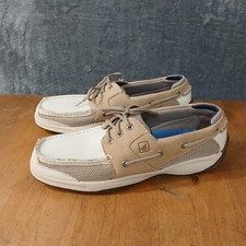 SPERRY TOPSIDER BOAT SHOES MENS 11 M BEIGE LEATHER LOAFERS 3 EYE Heren bootschoenen price