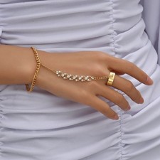 Long  Ring Bracelet Hand Chain Bracelet Butterfly Finger Ring For Women Girls Shahmeran Armband price