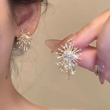 Sparking Snowflake Earrings Exquisite Zircon Imitation Pearl Firework Earrings Pearl Oorbellen price