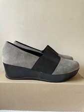 JANE SHILTON GREY & BLACK SUEDE PLATFORM WEDGE HEELS SIZE 7/40 Wedge Heels price