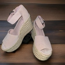 Marc Fisher, Alita Light Pink Platform Wedge Sandals, Sz 7 Wedge Heels price
