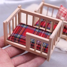 1:12 Dollhouse Miniature Baby Crib Bed Baby Cot Furniture Model Decor Toy Baby Crib price