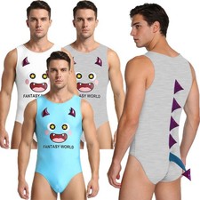 Mens Pajamas Dinosaur Print Bodysuit Tail Detail Jumpsuit Cute Rompers Cosplay Heren pyjama's price