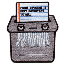 Papier Shredder 'Ihre Meinung Ist Sehr Wichtig An Me' Aufbügeln Patch Papier Shredder price