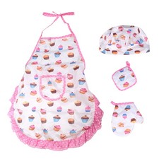 4Pcs Kids Cooking and Baking Set Includes Apron for Little Girls, Chef Hat,1539 Kinder hoed price