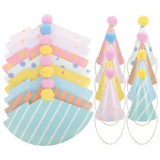 14Pcs Kids Birthday Paper Hats Reusable Cone Party Caps with Assorted Colors Kinder hoed price