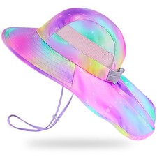 Kids Sun Hat UV Protection Summer Beach Play Hats Wide Brim Neck Flap for Gir... Kinder hoed price
