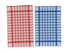 Dolls House Tea Towels Red & Blue Terry Check Striped 1:12 Kitchen Accessory Keuken textiel Set price