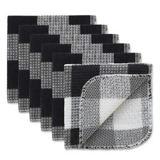 DII Scrubber Dishcloths Collection Fabric Black 12x12 SET OF 6 Standard Kitchen Keuken textiel Set price