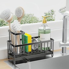 Cisily Sink Sponge Holder – Black Stainless Steel Kitchen Organizer Rack Corner Plank & Sponge Houder price