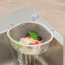 Hanging Sink Basket Corner Sink Storage Shelf Triangle Stainless Steel Space Corner Plank & Sponge Houder price