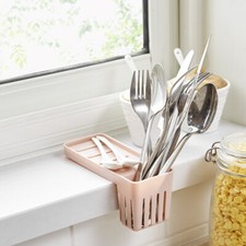 New Fork Spoon Sponge Holder Kitchen Organizer Rack Sink Drainer Home Shelf Corner Plank & Sponge Houder price
