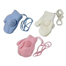 Baby Pom Pom Mittens Stringed Gloves Boy Girl Spanish Knit 0-24 Months Baby Handschoenen price