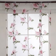 Beauty Floral Roman Curtain Sheer Rod Pocket Tab Top Window Voile Drape，#1 Sheer Gordijn price