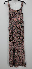Emma Willis Collection Jumpsuit Mens 12 Brown Black Animal Print Sleeveless Boho Heren jumpsuit price