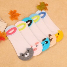 5/10 Pairs Womens Cartoon Animal Cotton Crystal Glass Silk Ankle Low Cut Socks Dames Sokken Set price