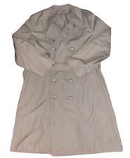 VTG All Weather Coat Tan Trench Coat Mens 42R Tan Lined, Belted, Made In Korea Heren Trench Jas price