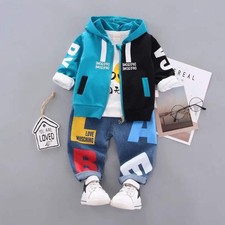 Spring and Autumn Boys Clothing Set Girls' Spring and Autumn Leisure Three piece Jongens kleding set price