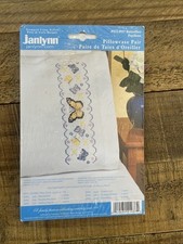 Design Works Janlynn Stamped Cross Stitch Pillowcase Pair 20"X30"-Butterflies Pillowcase price